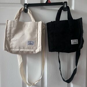 Canvas Tote Bags in Black and Cream